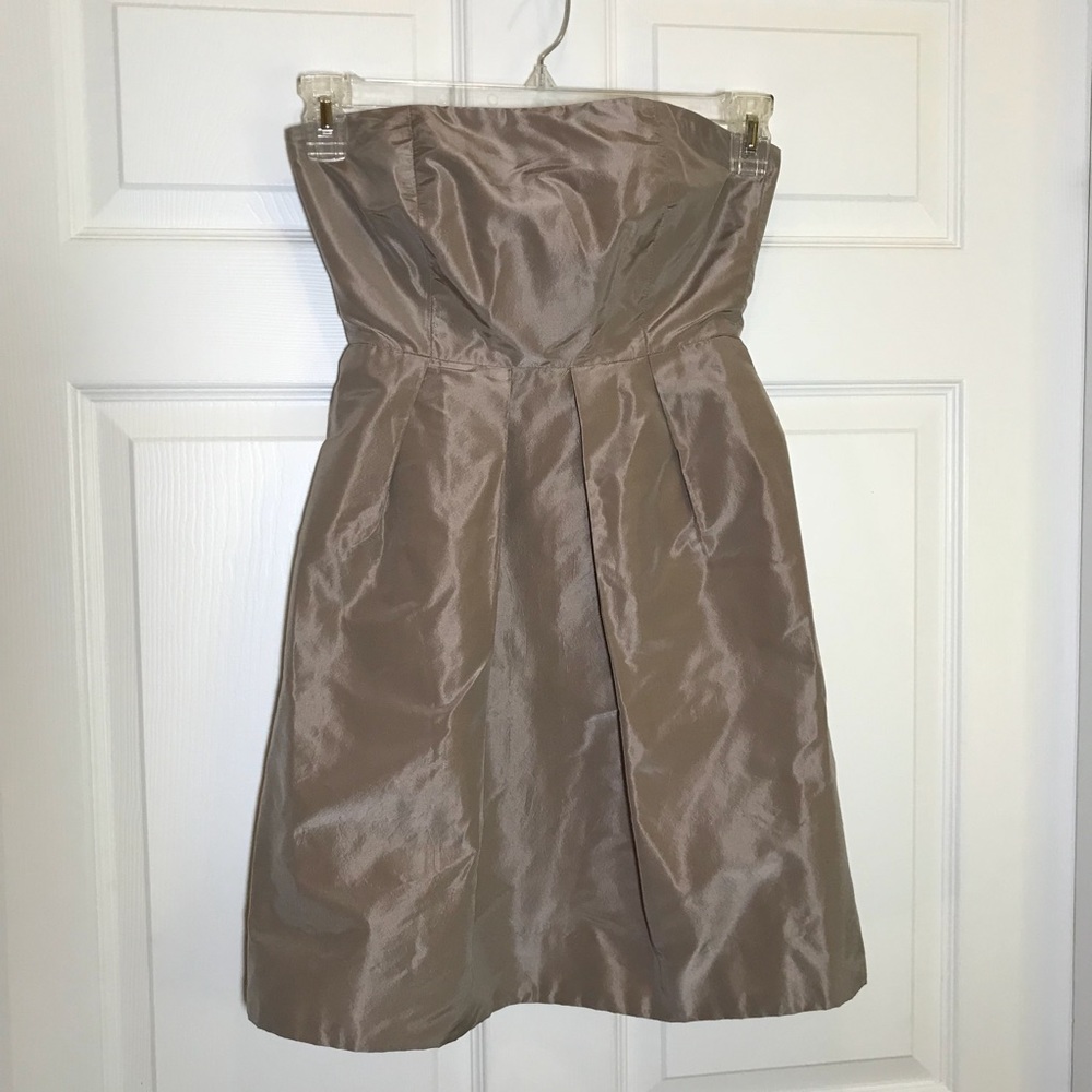 J Crew Strapless A Line Pleated Skirt Dress